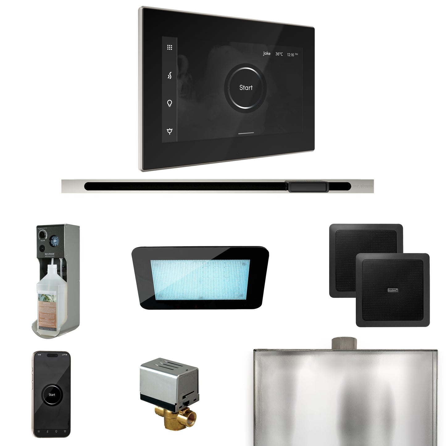 Mr. Steam XDRM2L XDream Steam Shower Control Package with iSteamX Control and Linear Steamhead