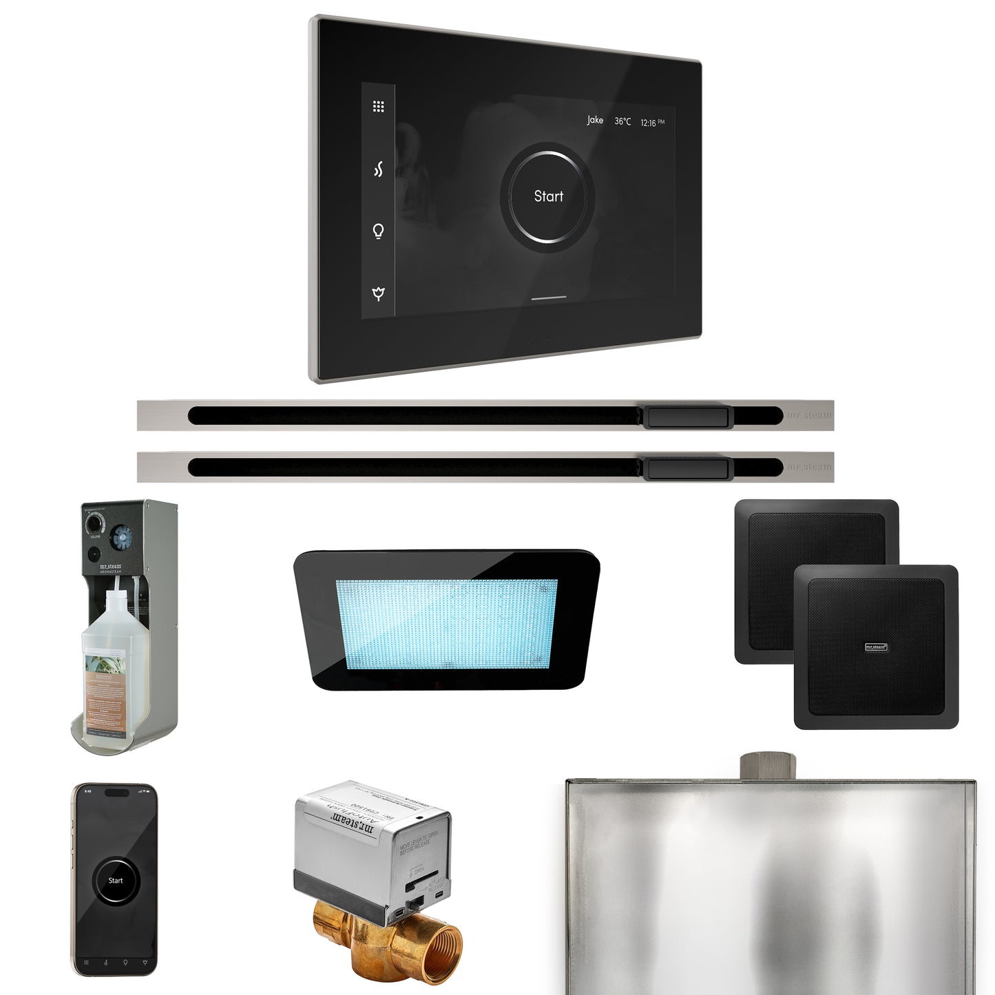 Mr. Steam XDRM2XL XDream Max Steam Shower Control Package with iSteamX Control and Linear Steamhead