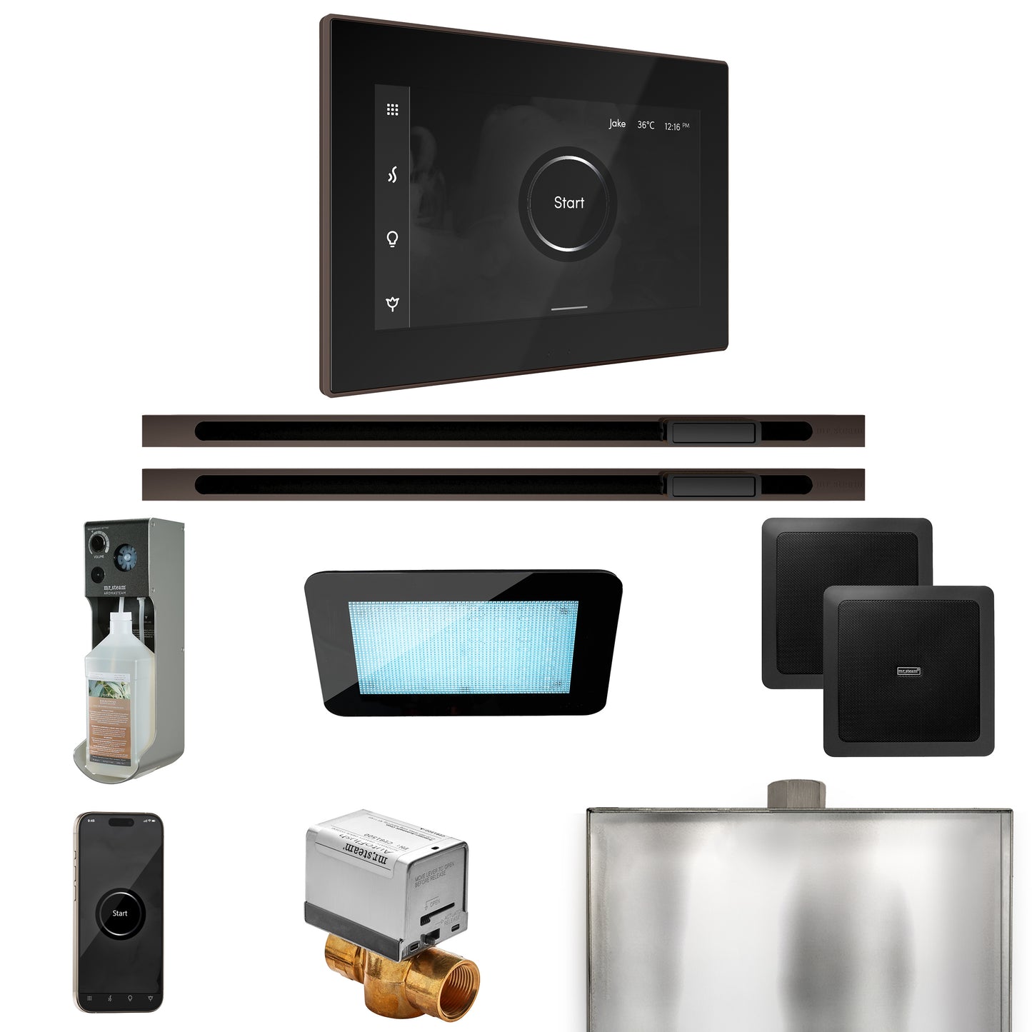 Mr. Steam XDRM2XL XDream Max Steam Shower Control Package with iSteamX Control and Linear Steamhead