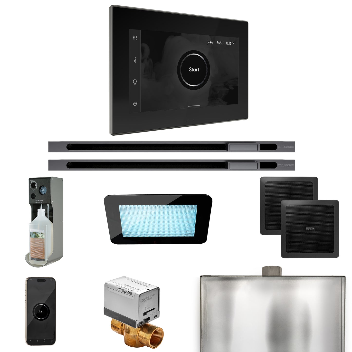 Mr. Steam XDRM2XL XDream Max Steam Shower Control Package with iSteamX Control and Linear Steamhead
