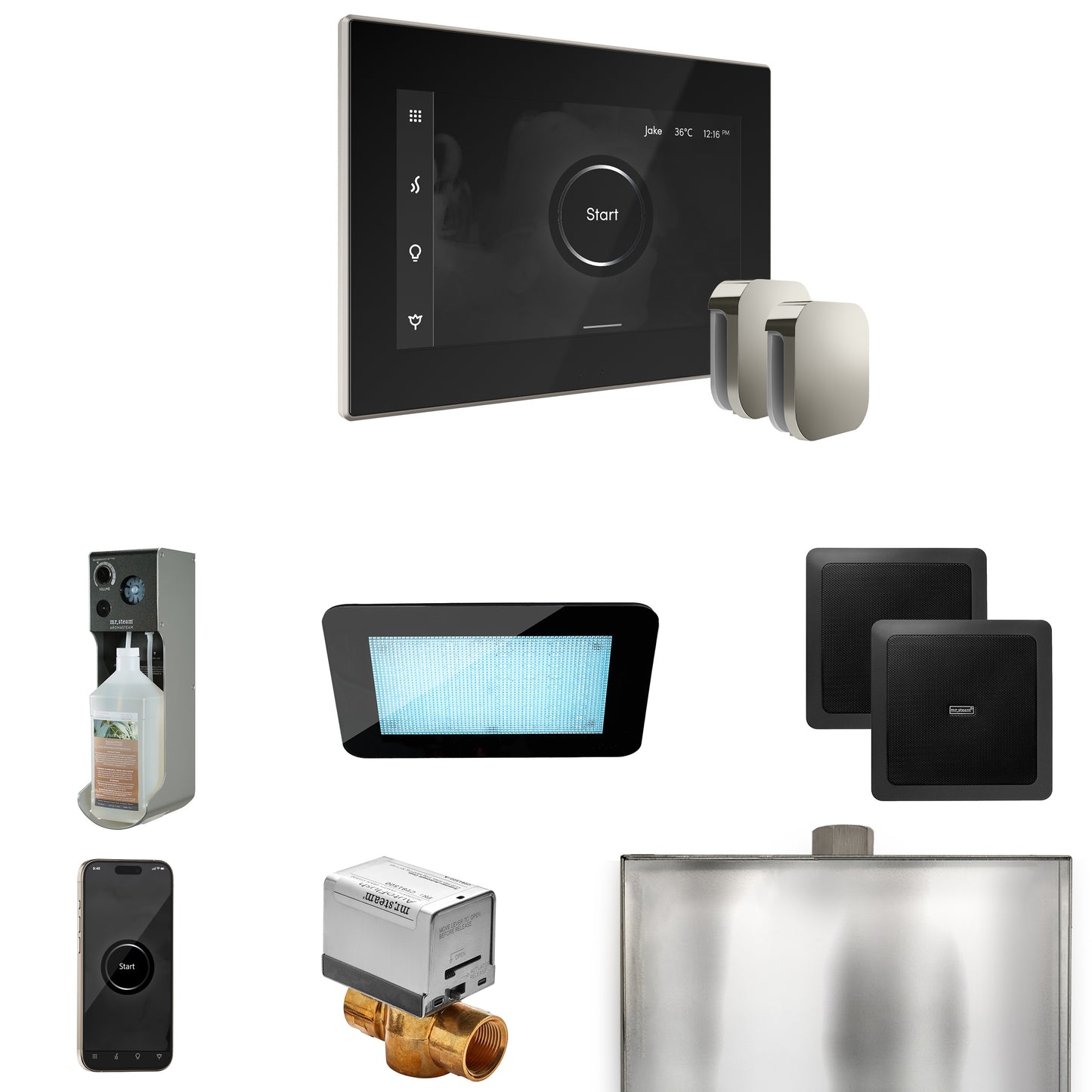 Mr. Steam XDRM2X XDream Max Steam Shower Control Package with iSteamX Control and Steamhead
