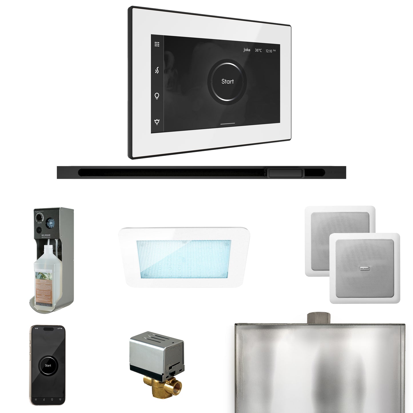 Mr. Steam XDRM2L XDream Steam Shower Control Package with iSteamX Control and Linear Steamhead