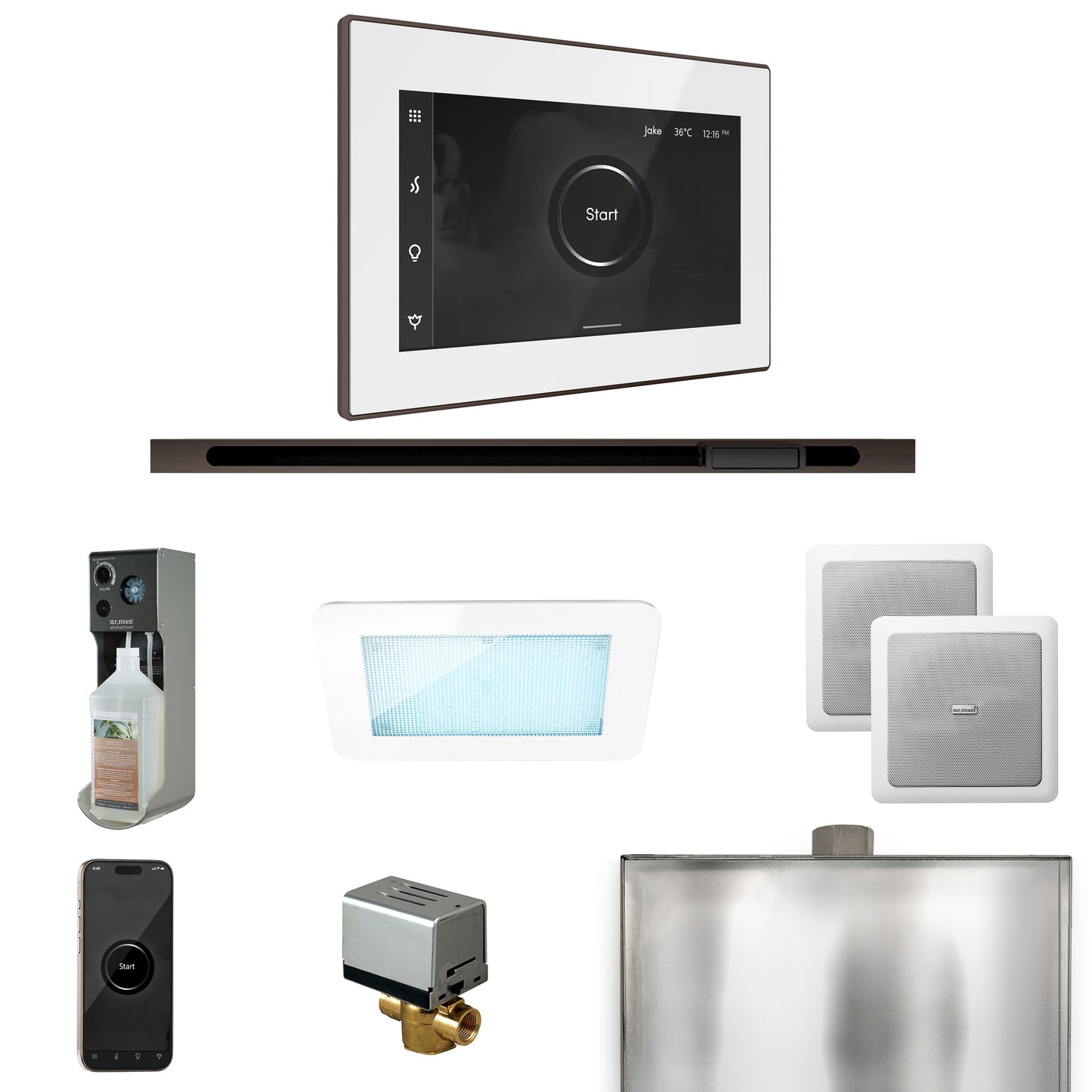Mr. Steam XDRM2L XDream Steam Shower Control Package with iSteamX Control and Linear Steamhead