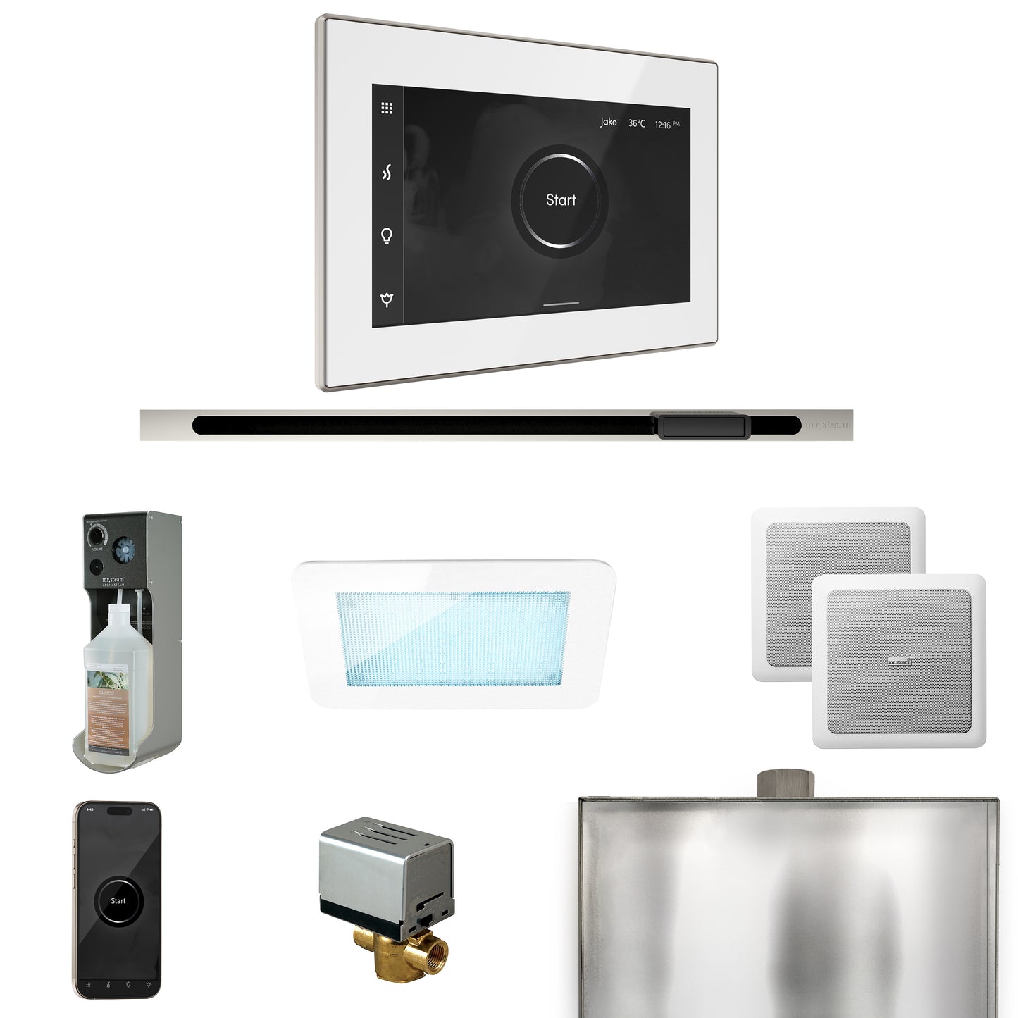 Mr. Steam XDRM2L XDream Steam Shower Control Package with iSteamX Control and Linear Steamhead