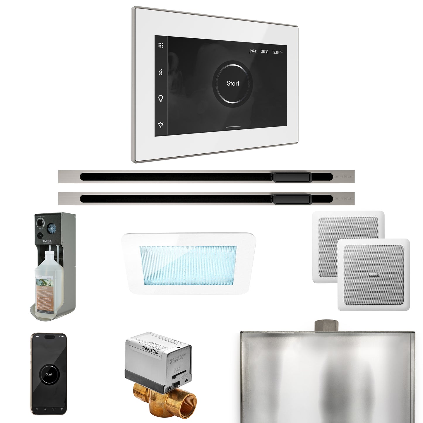 Mr. Steam XDRM2XL XDream Max Steam Shower Control Package with iSteamX Control and Linear Steamhead