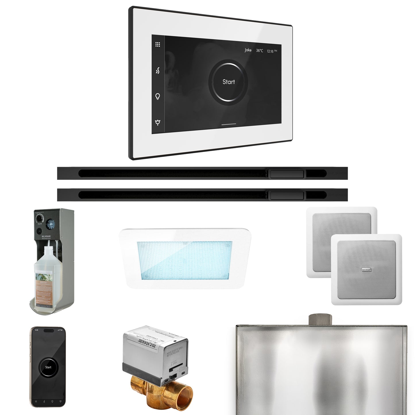 Mr. Steam XDRM2XL XDream Max Steam Shower Control Package with iSteamX Control and Linear Steamhead