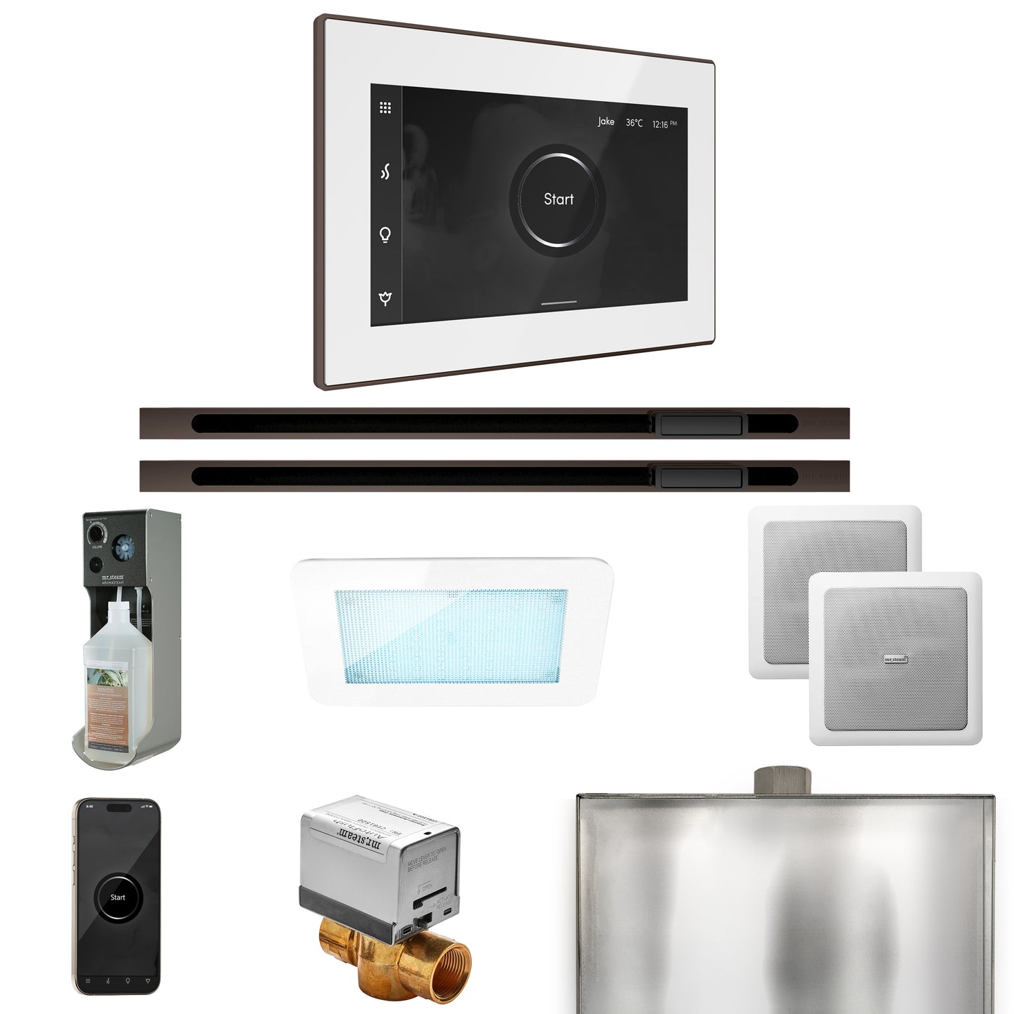 Mr. Steam XDRM2XL XDream Max Steam Shower Control Package with iSteamX Control and Linear Steamhead