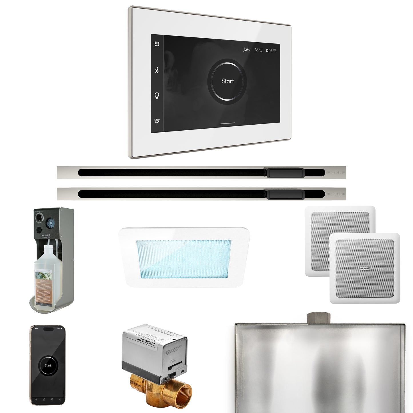 Mr. Steam XDRM2XL XDream Max Steam Shower Control Package with iSteamX Control and Linear Steamhead