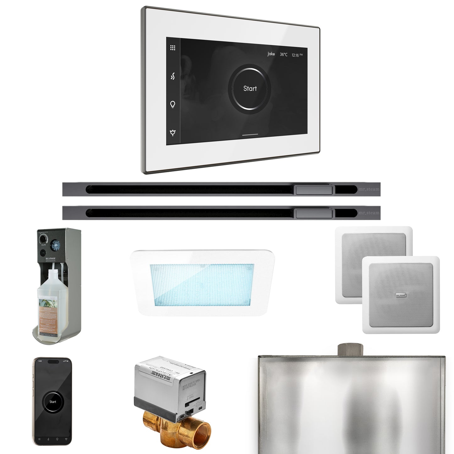Mr. Steam XDRM2XL XDream Max Steam Shower Control Package with iSteamX Control and Linear Steamhead