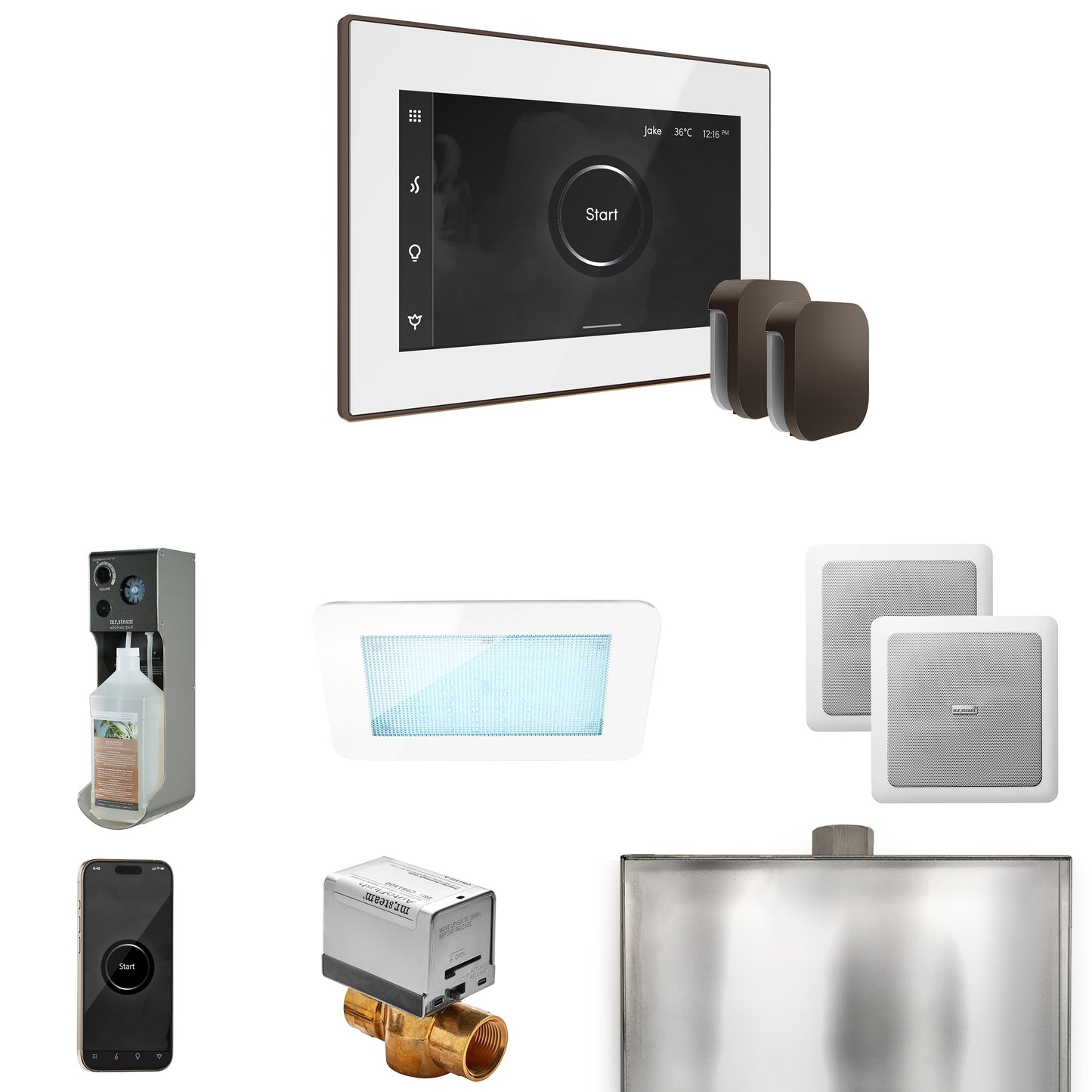 Mr. Steam XDRM2X XDream Max Steam Shower Control Package with iSteamX Control and Steamhead