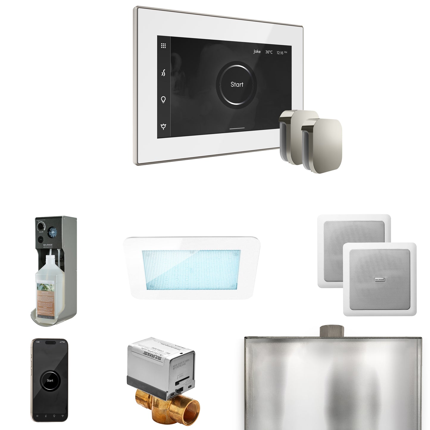 Mr. Steam XDRM2X XDream Max Steam Shower Control Package with iSteamX Control and Steamhead