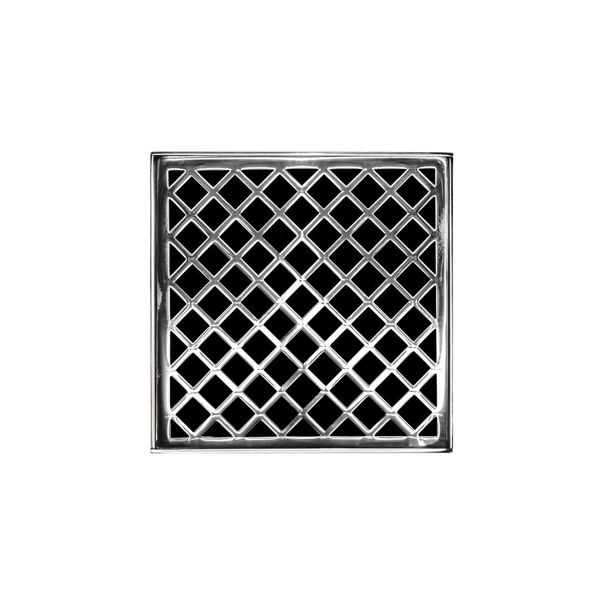 Infinity Drain XD 5-3P 5” x 5” XD 5 - Strainer - Criss-Cross Pattern & 4" Throat w/PVC Drain Body 3” Outlet