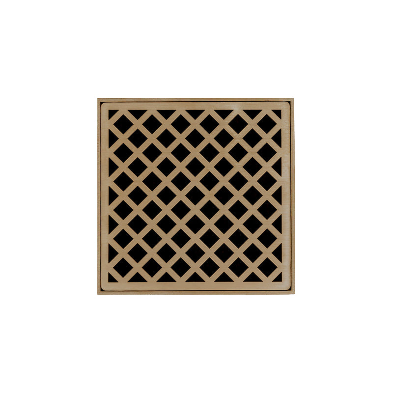 Infinity Drain XD 5-3P 5” x 5” XD 5 - Strainer - Criss-Cross Pattern & 4" Throat w/PVC Drain Body 3” Outlet