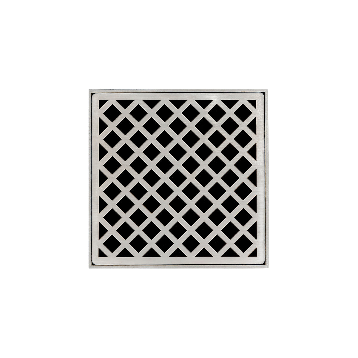 Infinity Drain XD 5-3P 5” x 5” XD 5 - Strainer - Criss-Cross Pattern & 4" Throat w/PVC Drain Body 3” Outlet
