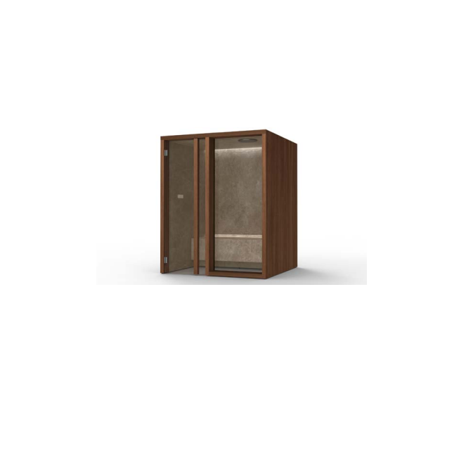 Effe YK50220002 Yoku h glass, r.h. corner, dark ht  wood - fior di bosco, 208v 1ph 60hz