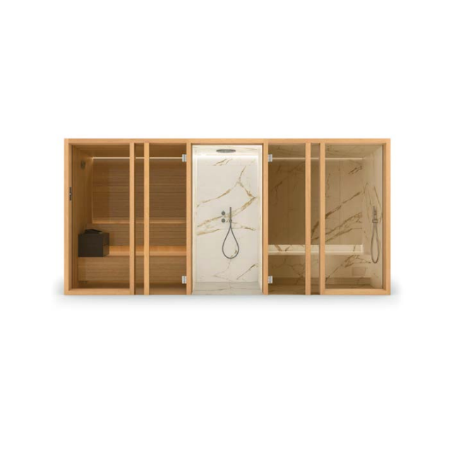 Effe YK90110004 Yoku spa glass, peninsula, ht aspen - calacatta gold, 208v 1ph 60hz