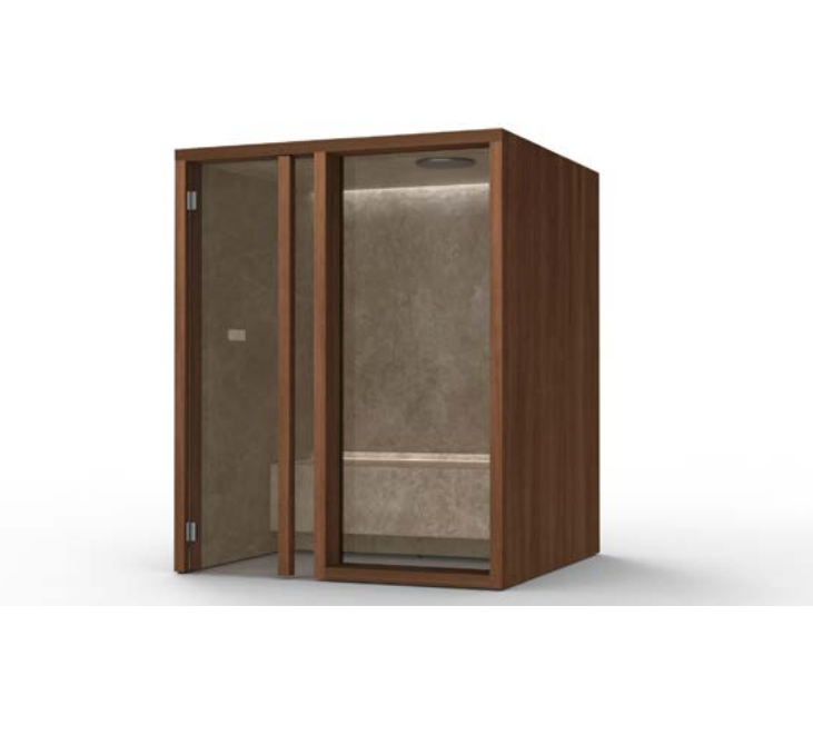 Effe YU50220003 Yoku h glass, l.h. corner, dark ht  wood - fior di bosco, 240v 1ph 60hz