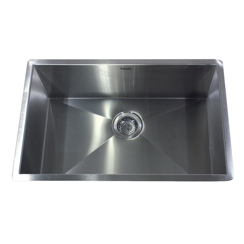 Nantucket Sinks 28" Single Bowl Undermount Stainless Steel Kitchen Sink
