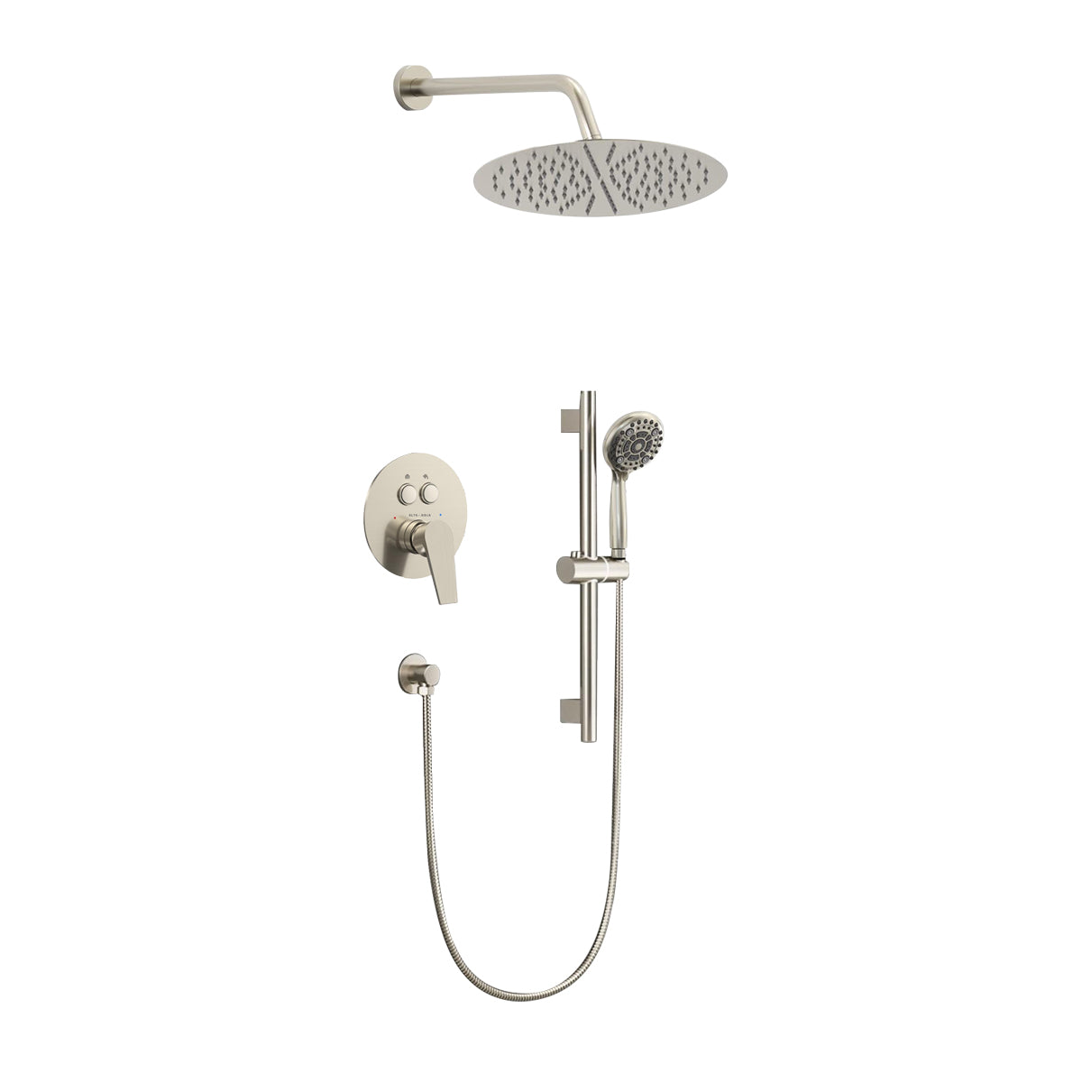 Alta Aqua AA-SH-R-PBVD-P-HS-12 12'' Shower Head Push Button Shower Combo - Parent