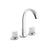 Kallista P25009-CMC Script Deck-Mount Roman Tub Bath Faucet W/ Diverter, White Porcelain Handles
