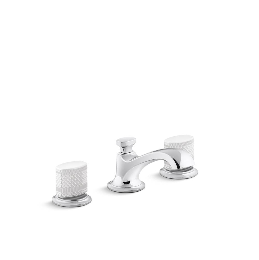 Kallista P25056-CMC Script Lavatory Bathroom Sink Faucet, Low Spout, White Porcelain Knob Handles - Parent