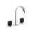 Kallista P25009-CMB Script Deck-Mount Roman Tub Bath Faucet W/ Diverter, Black Porcelain Handles - Parent