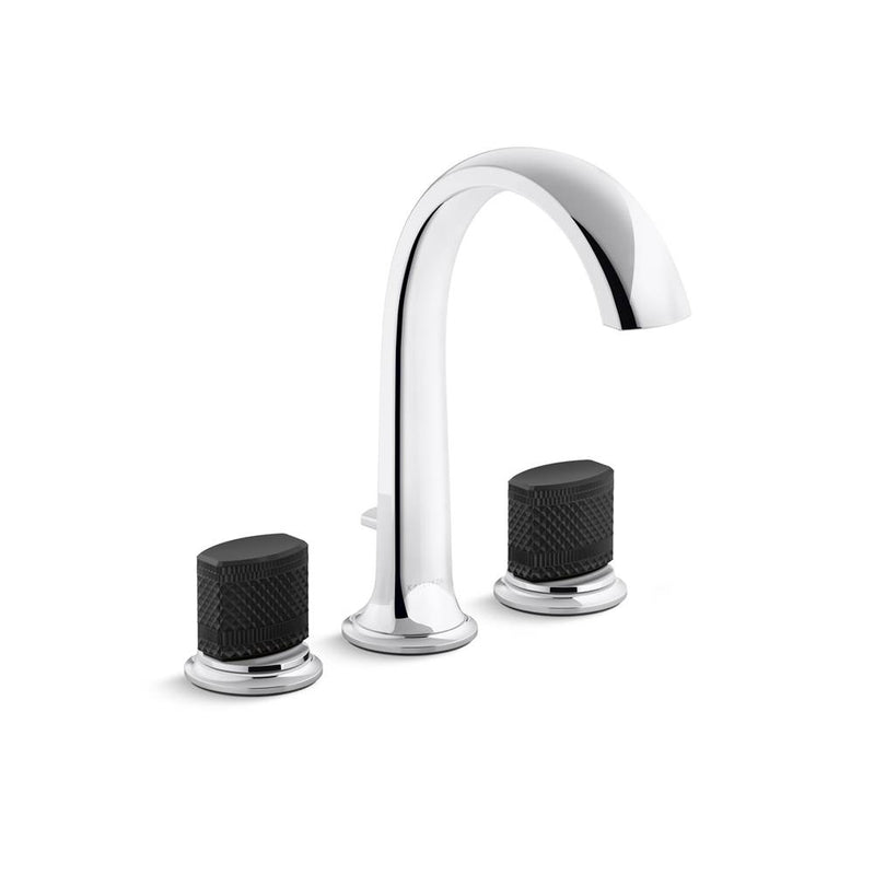 Kallista P25009-CMB Script Deck-Mount Roman Tub Bath Faucet W/ Diverter, Black Porcelain Handles - Parent