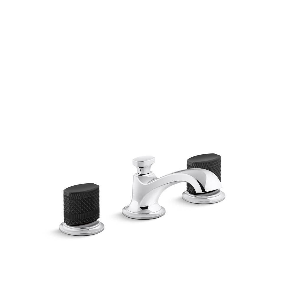 Kallista P25056-CMB Script Lavatory Bathroom Sink Faucet, Low Spout, Black Porcelain Knob Handles - Parent