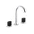 Kallista P25057-CMB Script Lavatory Bathroom Sink Faucet, Arch Spout, Black Porcelain Knob Handles - Parent