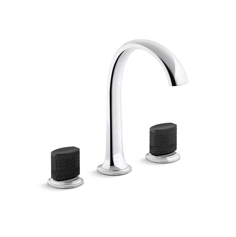 Kallista P25057-CMB Script Lavatory Bathroom Sink Faucet, Arch Spout, Black Porcelain Knob Handles - Parent