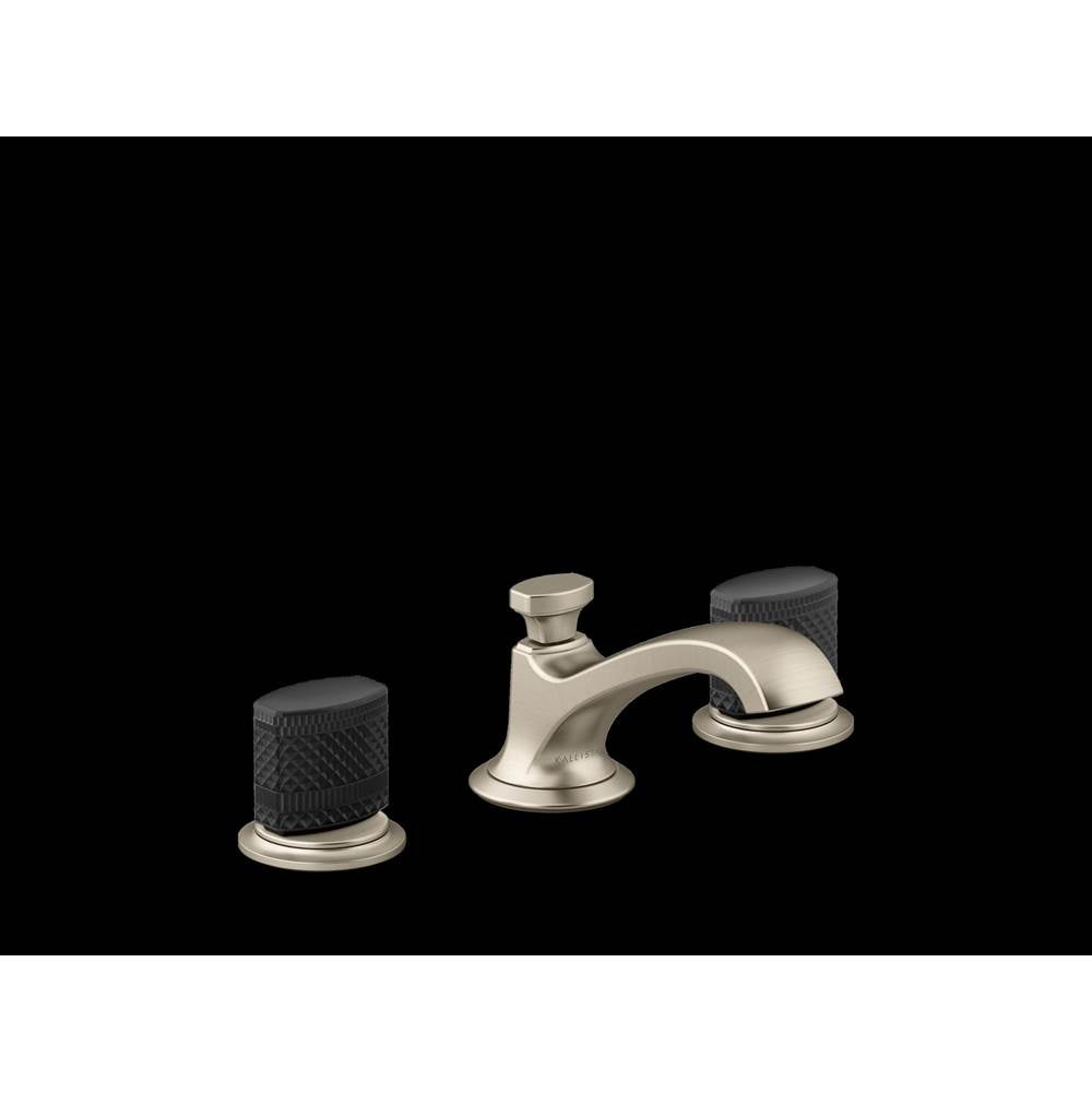 Kallista P25056-CMB Script Lavatory Bathroom Sink Faucet, Low Spout, Black Porcelain Knob Handles