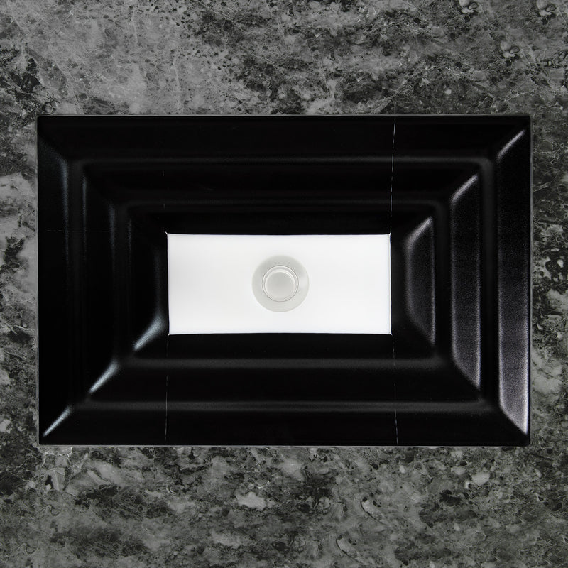 Linkasink AG09C Window Large Rectangular - Black Glass with White Window