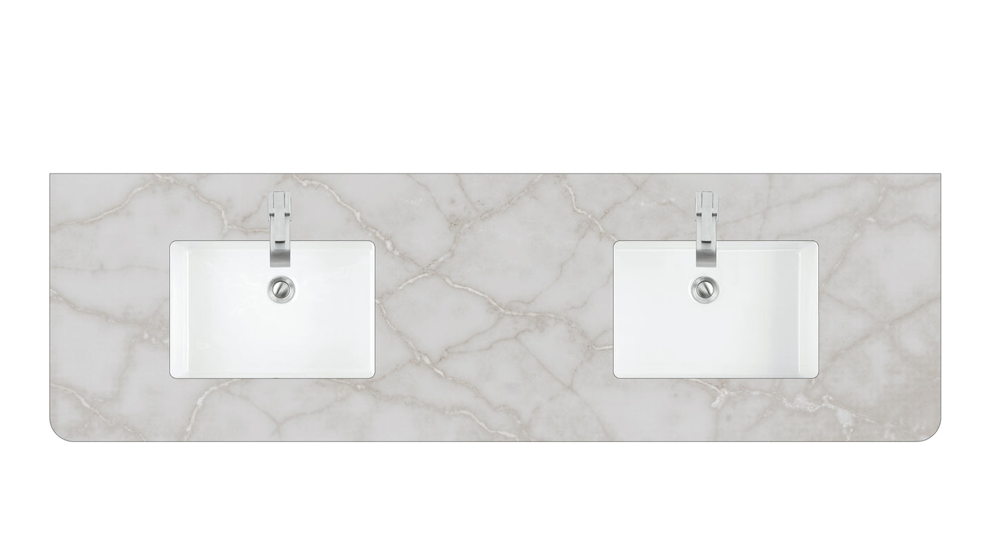 James Martin 060-S72RC-SNK 72" Single Radius Cut Top, 3 CM With Sink - Parent