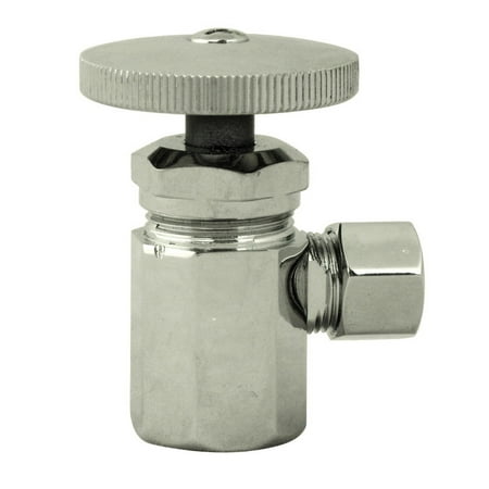 Westbrass D103 Round Handle Angle Stop Shut Off Valve 1/2-Inch IPS Inlet with 3/8-Inch Compression Outlet - Parent