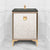 Linkasink VAN24A1-015 Mother Of Pearl With 3" Artisan Glass Prism Hardware 24" Wide Vanity, 24" X 22" X 33.5" (Without Vanity Top)