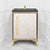 Linkasink VAN24A1-017 Mother Of Pearl With 18" Artisan Glass Prism Hardware 24" Wide Vanity, 24" X 22" X 33.5" (Without Vanity Top) - Parent