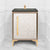 Linkasink VAN24A1-017 Mother Of Pearl With 18" Artisan Glass Prism Hardware 24" Wide Vanity, 24" X 22" X 33.5" (Without Vanity Top)