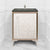 Linkasink VAN24A1-018 Mother Of Pearl With 18" Artisan Glass Pyramid Hardware 24" Wide Vanity, 24" X 22" X 33.5" (Without Vanity Top)