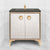 Linkasink VAN30A1-015 Mother Of Pearl With 3" Artisan Glass Prism Hardware 30" Wide Vanity, 30" X 22" X 33.5" (Without Vanity Top)