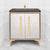 Linkasink VAN30A1-018 Mother Of Pearl With 18" Artisan Glass Pyramid Hardware 30" Wide Vanity, 30" X 22" X 33.5" (Without Vanity Top)