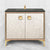 Linkasink VAN36A1-015 Mother Of Pearl With 3" Artisan Glass Prism Hardware 36" Wide Vanity, 36" X 22" X 33.5" (Without Vanity Top) - Parent