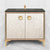 Linkasink VAN36A1-015 Mother Of Pearl With 3" Artisan Glass Prism Hardware 36" Wide Vanity, 36" X 22" X 33.5" (Without Vanity Top)