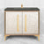 Linkasink VAN36A1-017 Mother Of Pearl With 18" Artisan Glass Prism Hardware 36" Wide Vanity, 36" X 22" X 33.5" (Without Vanity Top)