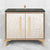 Linkasink VAN36A1-018 Mother Of Pearl With 18" Artisan Glass Pyramid Hardware 36" Wide Vanity, 36" X 22" X 33.5" (Without Vanity Top)