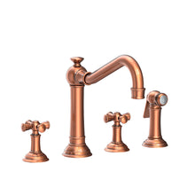 Load image into Gallery viewer, Newport Brass 2470-5432 Traditional, Cross Handle Kitchen Faucet with Side Spray