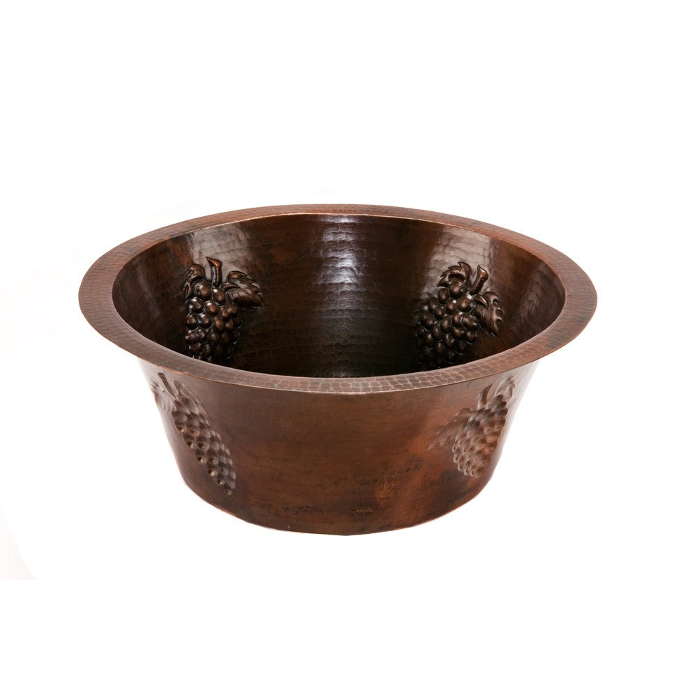 Premier 16" Copper Prep Sink/Grapes/3.5" Drain BR16GDB3