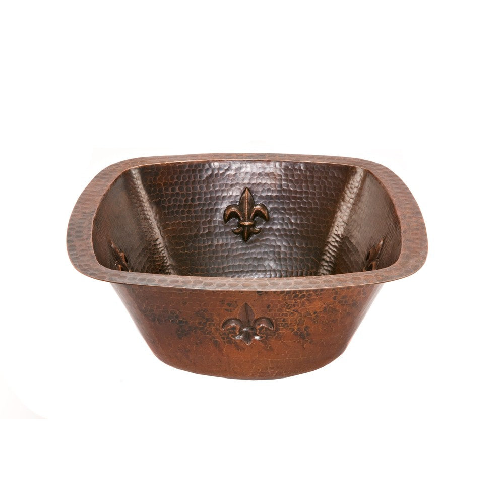 Premier 15" Square Copper Bar Sink 2" Drain BS15FDB2