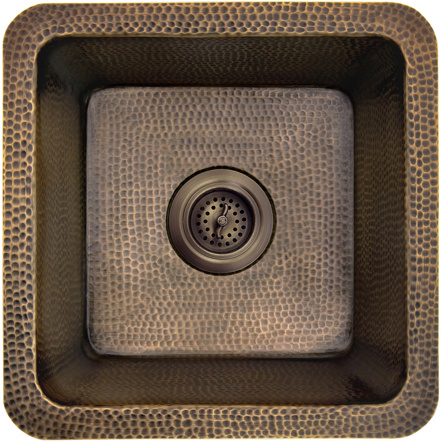 Linkasink C006 Hammered Small Square With 3.5 Drain Opening - Parent
