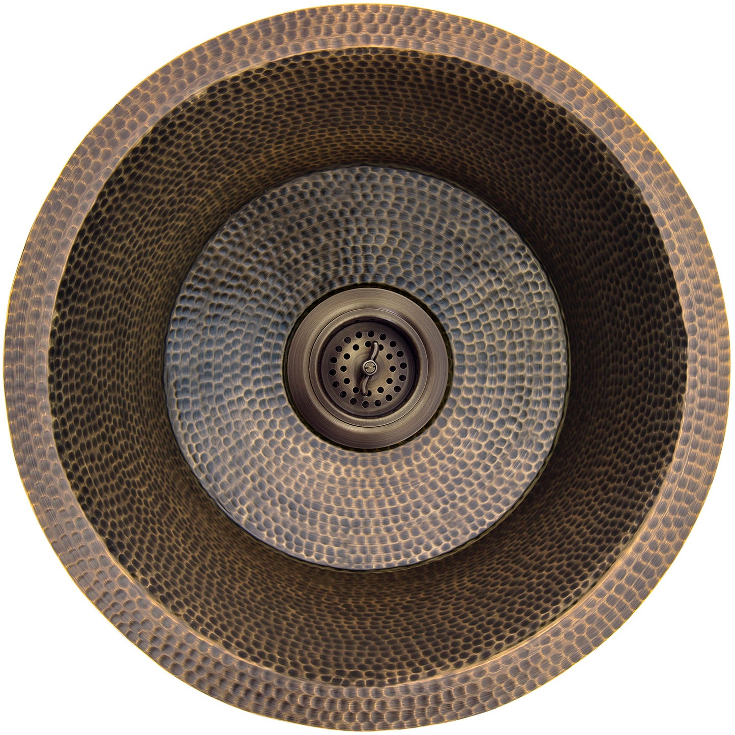 Linkasink C019 Hammered Large Round Flat Bottom Bar/Utility With 3.5 Drain Opening - Parent