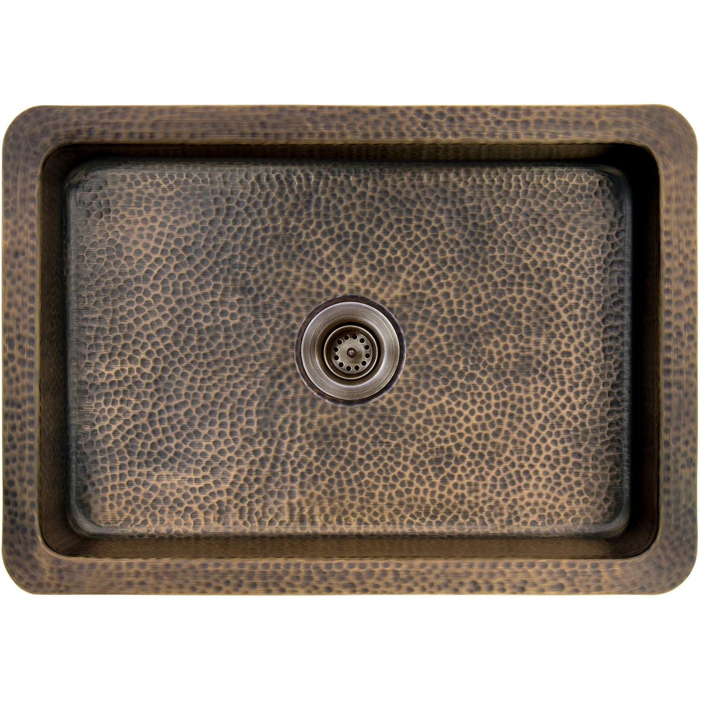 Linkasink C054-2 Hammered Rectangular Box Sink With 2 Drain Opening - Parent